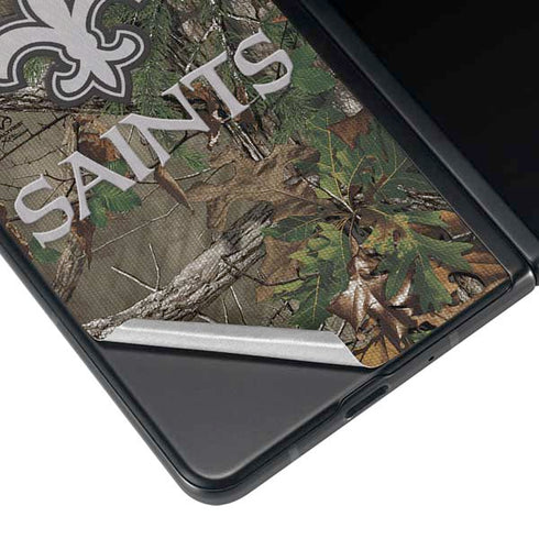 NFL New Orleans Saints Realtree Xtra Green Camo Galaxy Z Fold4 5G Skin
