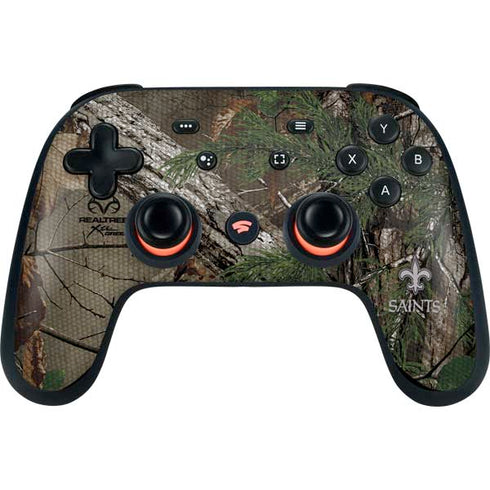 NFL New Orleans Saints Realtree Xtra Green Camo Google Stadia Controller Skin