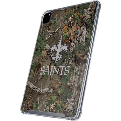 NFL New Orleans Saints Realtree Xtra Green Camo iPad Pro 12.9in (2020) Clear Case