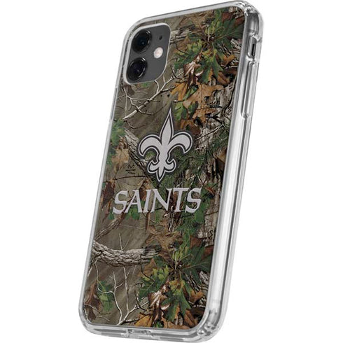 NFL New Orleans Saints Realtree Xtra Green Camo iPhone 11 Clear Case