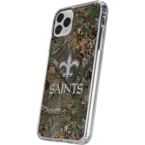NFL New Orleans Saints Realtree Xtra Green Camo iPhone 11 Pro Clear Case