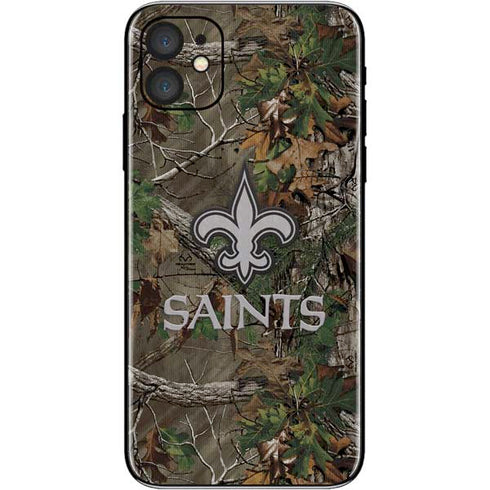 NFL New Orleans Saints Realtree Xtra Green Camo iPhone 11 Skin