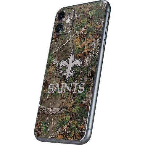 NFL New Orleans Saints Realtree Xtra Green Camo iPhone 11 Skin