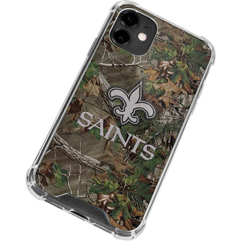 NFL New Orleans Saints Realtree Xtra Green Camo iPhone 12 Clear Case