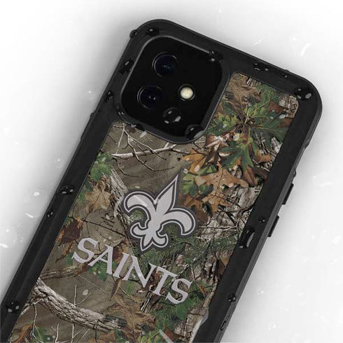 NFL New Orleans Saints Realtree Xtra Green Camo iPhone 12 Mini Waterproof Case