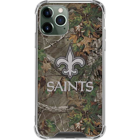 NFL New Orleans Saints Realtree Xtra Green Camo iPhone 12 Pro Max Clear Case