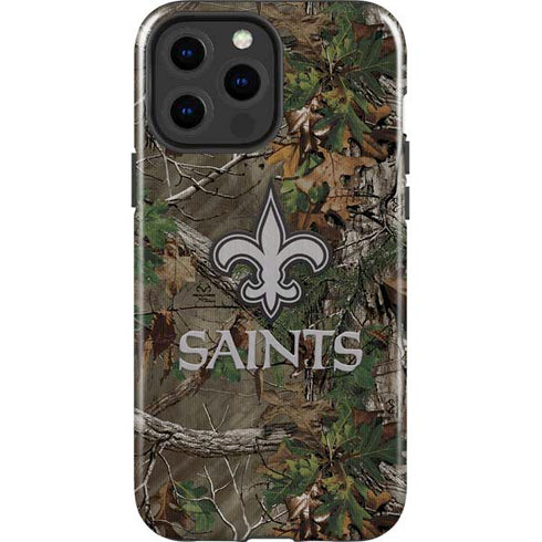 NFL New Orleans Saints Realtree Xtra Green Camo iPhone 15 Pro Max Impact Case