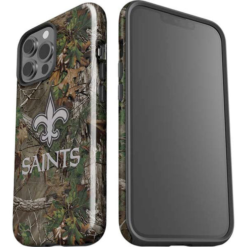 NFL New Orleans Saints Realtree Xtra Green Camo iPhone 15 Pro Max Impact Case