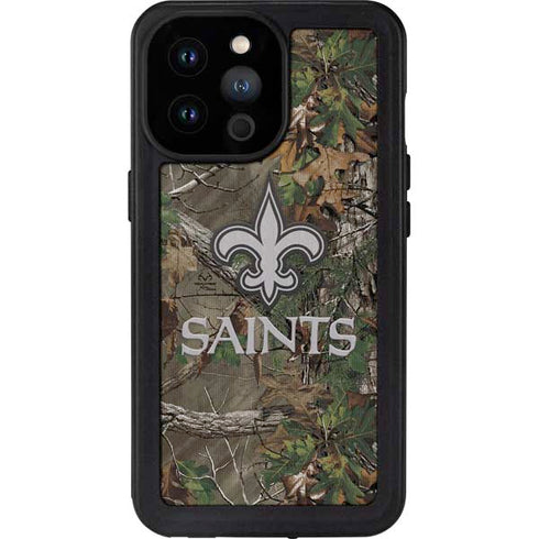 NFL New Orleans Saints Realtree Xtra Green Camo iPhone 14 Pro Max Waterproof Case