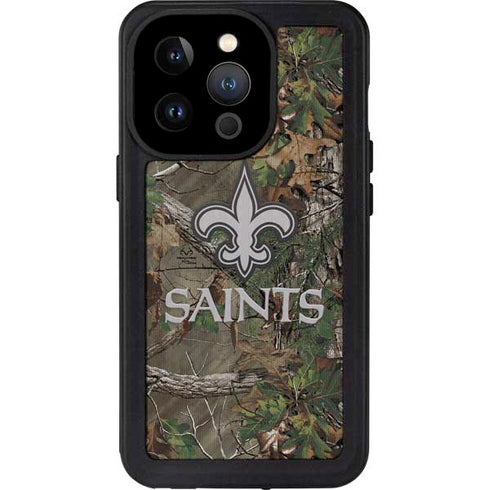 NFL New Orleans Saints Realtree Xtra Green Camo iPhone 14 Pro Waterproof Case