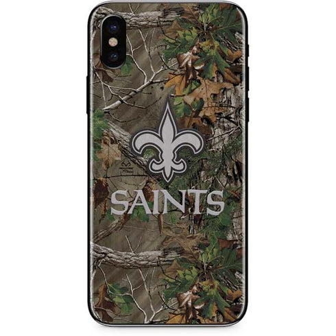 NFL New Orleans Saints Realtree Xtra Green Camo iPhone X Skin
