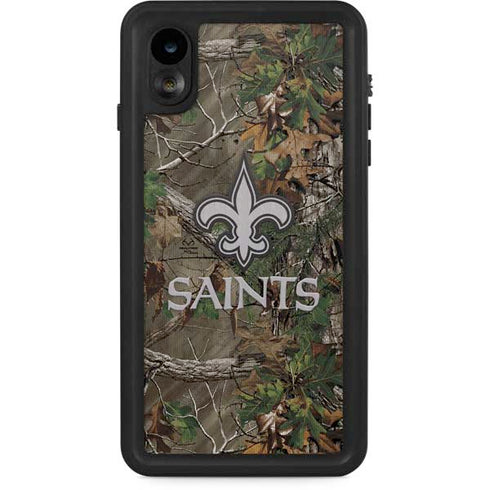 NFL New Orleans Saints Realtree Xtra Green Camo iPhone XR Waterproof Case