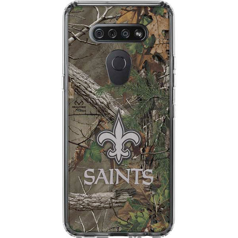NFL New Orleans Saints Realtree Xtra Green Camo LG K51/Q51 Clear Case