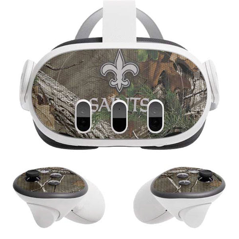 NFL New Orleans Saints Realtree Xtra Green Camo Meta Quest 3 Skin