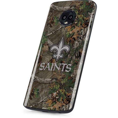 NFL New Orleans Saints Realtree Xtra Green Camo Moto G6 Skin