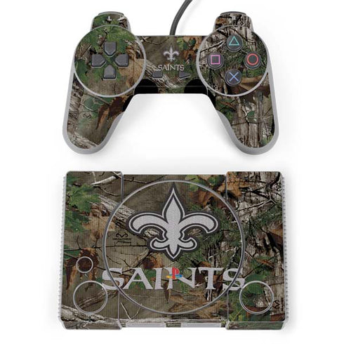 NFL New Orleans Saints Realtree Xtra Green Camo PlayStation Classic Bundle Skin