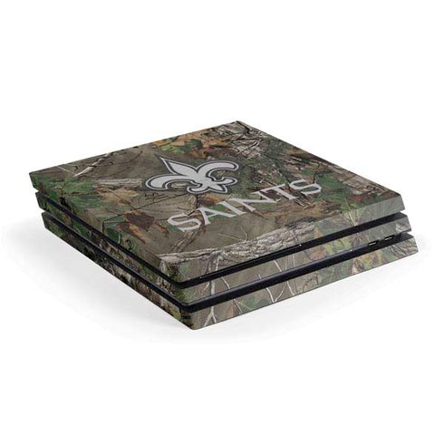 NFL New Orleans Saints Realtree Xtra Green Camo PS4 Pro Console Skin