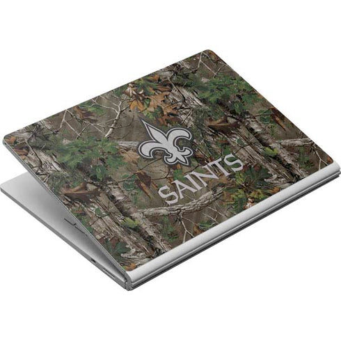 NFL New Orleans Saints Realtree Xtra Green Camo Surface Book Skin