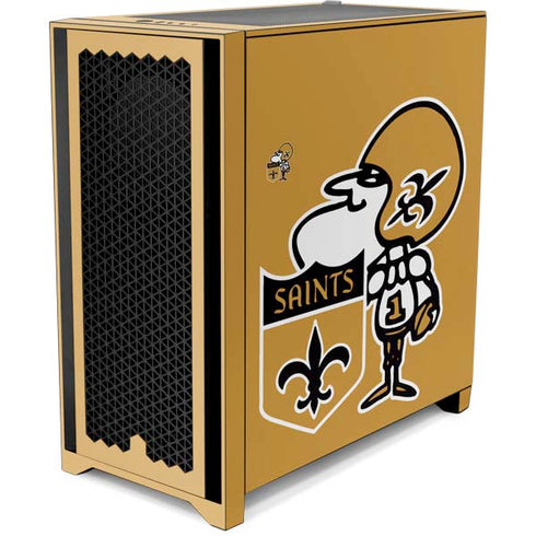 NFL New Orleans Saints Retro Logo Corsair 4000D Tempered Glass Mid-Tower ATX Case Skin