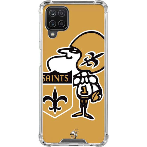NFL New Orleans Saints Retro Logo Galaxy A12 Clear Case