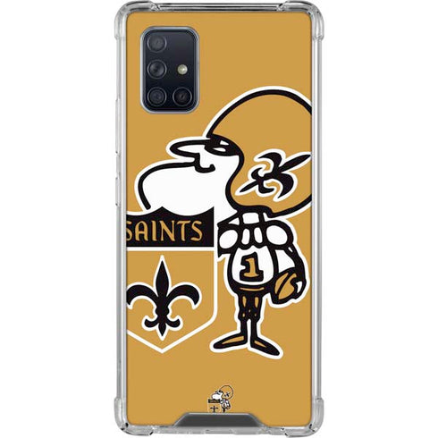 NFL New Orleans Saints Retro Logo Galaxy A71 5G Clear Case