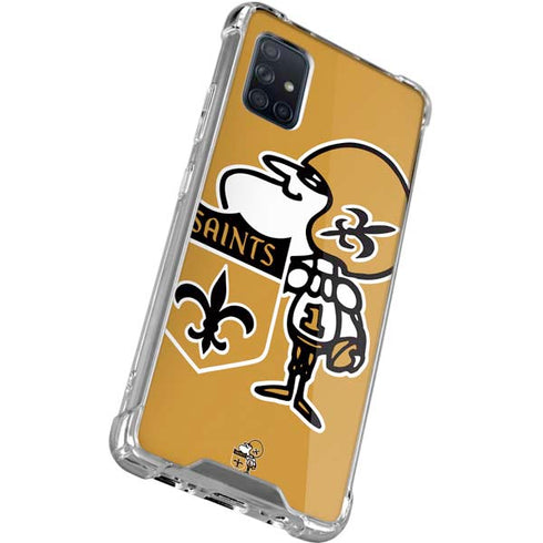 NFL New Orleans Saints Retro Logo Galaxy A71 5G Clear Case