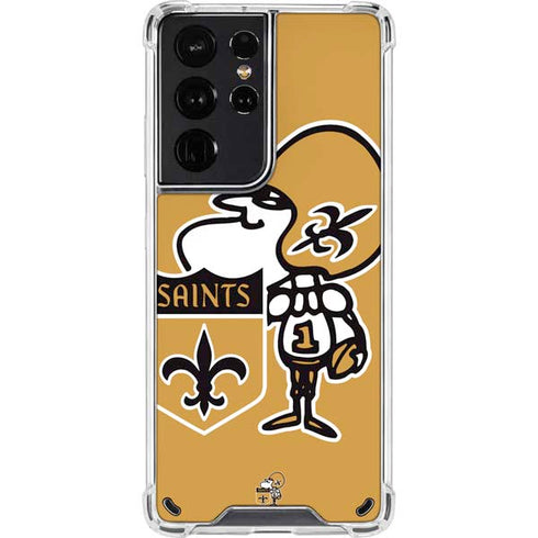 NFL New Orleans Saints Retro Logo Galaxy S21 Ultra 5G Clear Case