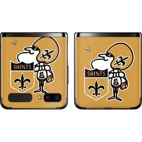 NFL New Orleans Saints Retro Logo Galaxy Z Flip Skin