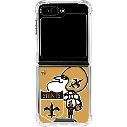 NFL New Orleans Saints Retro Logo Galaxy Z Flip5 5G Clear Case