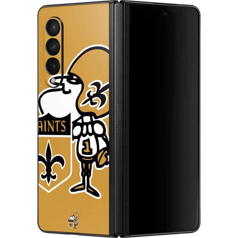 NFL New Orleans Saints Retro Logo Galaxy Z Fold3 5G Skin