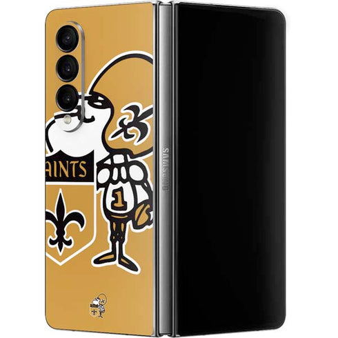 NFL New Orleans Saints Retro Logo Galaxy Z Fold4 5G Skin