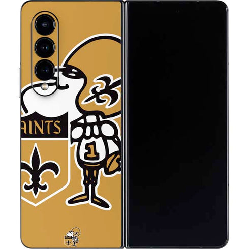NFL New Orleans Saints Retro Logo Galaxy Z Fold4 5G Skin