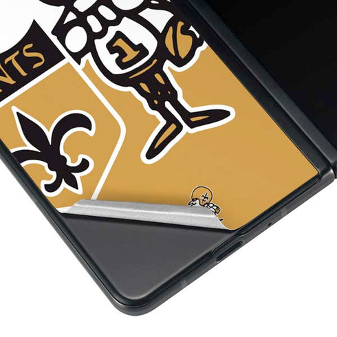 NFL New Orleans Saints Retro Logo Galaxy Z Fold4 5G Skin