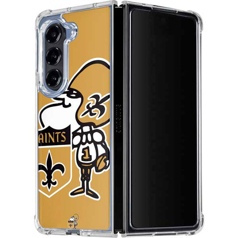 NFL New Orleans Saints Retro Logo Galaxy Z Fold5 5G Clear Case