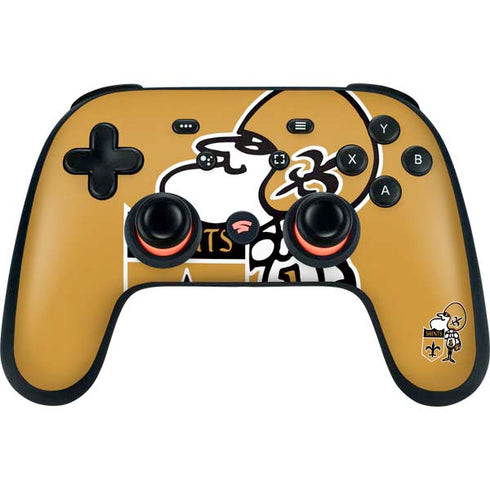 NFL New Orleans Saints Retro Logo Google Stadia Controller Skin