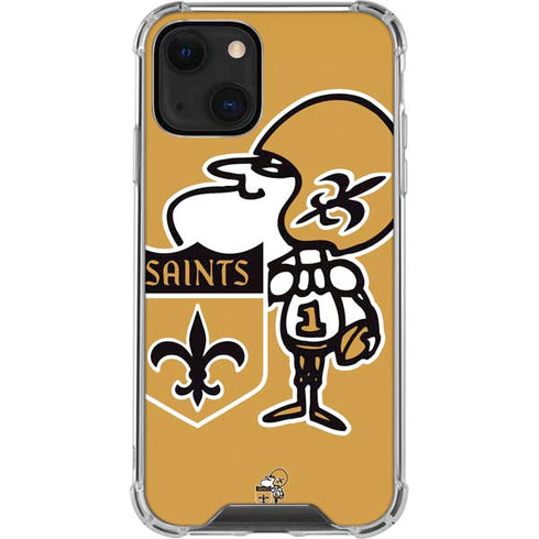 NFL New Orleans Saints Retro Logo iPhone 13 Mini Clear Case