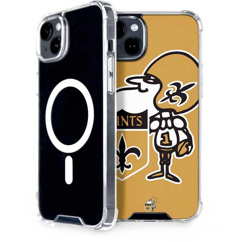 NFL New Orleans Saints Retro Logo iPhone 15 Plus MagSafe Case