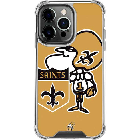 NFL New Orleans Saints Retro Logo iPhone 15 Pro Clear Case