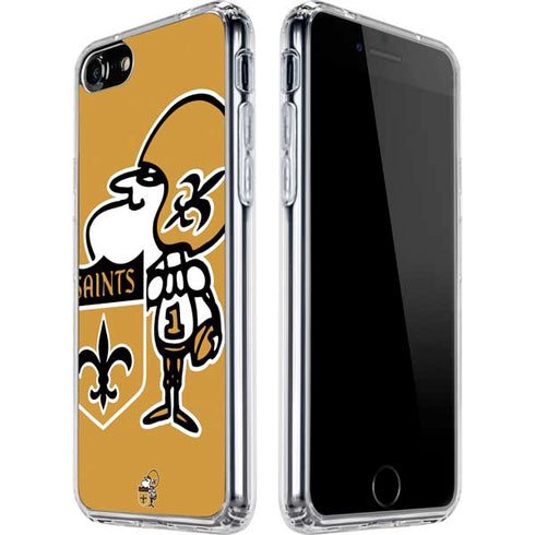 NFL New Orleans Saints Retro Logo iPhone SE (2nd & 3rd Gen) Clear Case