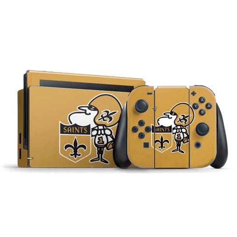 NFL New Orleans Saints Retro Logo Nintendo Switch Bundle Skin