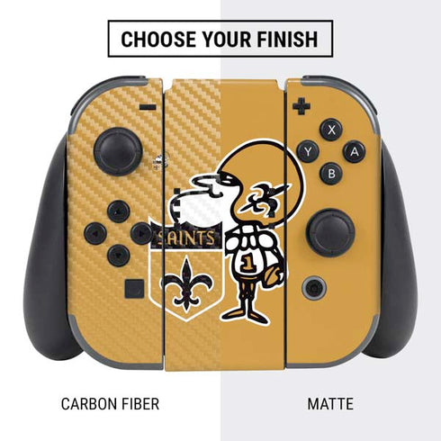 NFL New Orleans Saints Retro Logo Nintendo Switch Bundle Skin