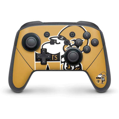 NFL New Orleans Saints Retro Logo Nintendo Switch Pro Controller Skin