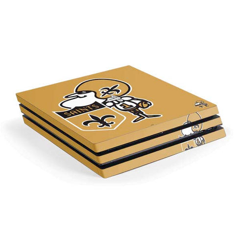 NFL New Orleans Saints Retro Logo PS4 Pro Console Skin