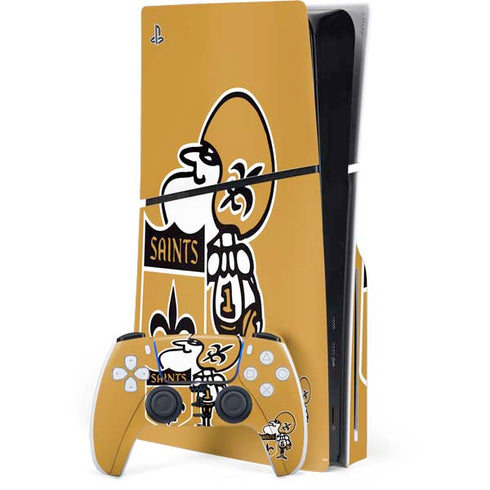 NFL New Orleans Saints Retro Logo PS5 Slim Disk Bundle Skin