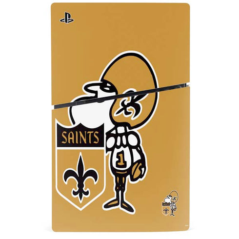 NFL New Orleans Saints Retro Logo PS5 Slim Disk Console Skin