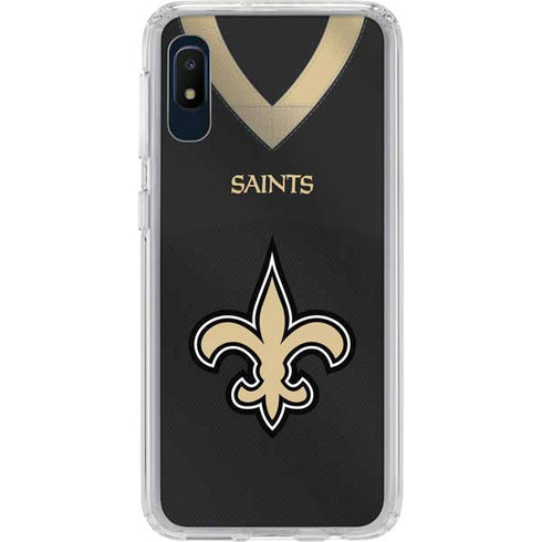 NFL New Orleans Saints Team Jersey Galaxy A10e Clear Case