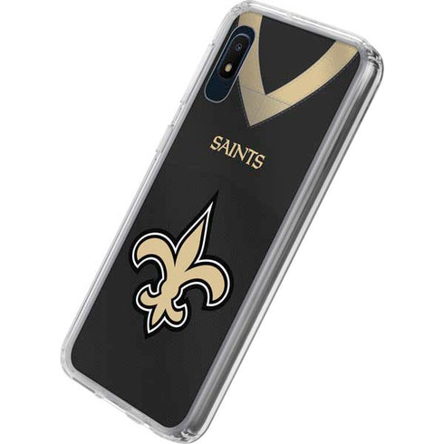 NFL New Orleans Saints Team Jersey Galaxy A10e Clear Case