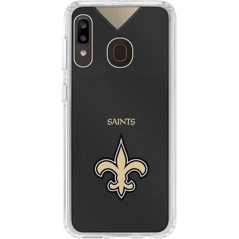 NFL New Orleans Saints Team Jersey Galaxy A20 Clear Case
