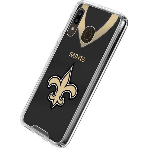 NFL New Orleans Saints Team Jersey Galaxy A30 Clear Case