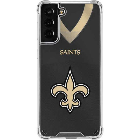 NFL New Orleans Saints Team Jersey Galaxy S21 Plus 5G Clear Case